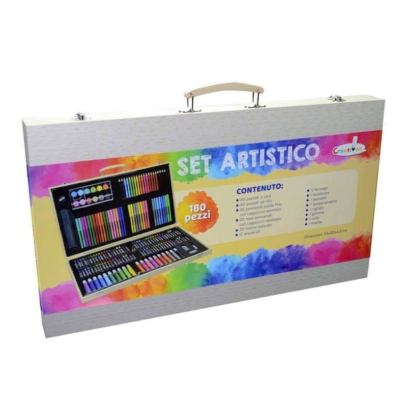 SET 180 COLORI IN VALIG. LEGNO 0728