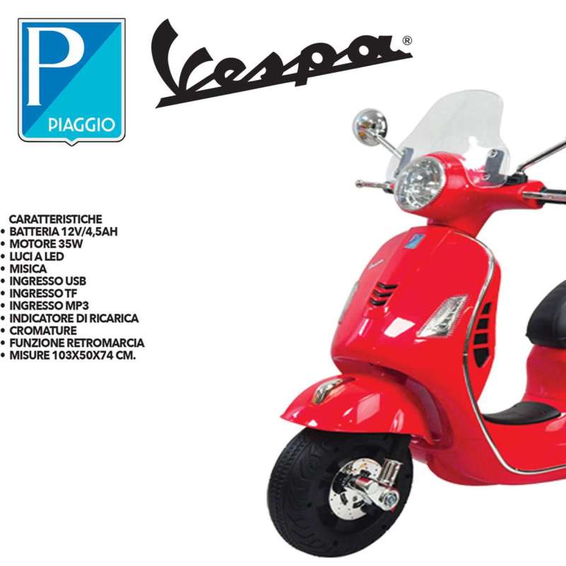 ELT. VESPA 1GTS ROSSA PELLE 10,8V GVC-5601