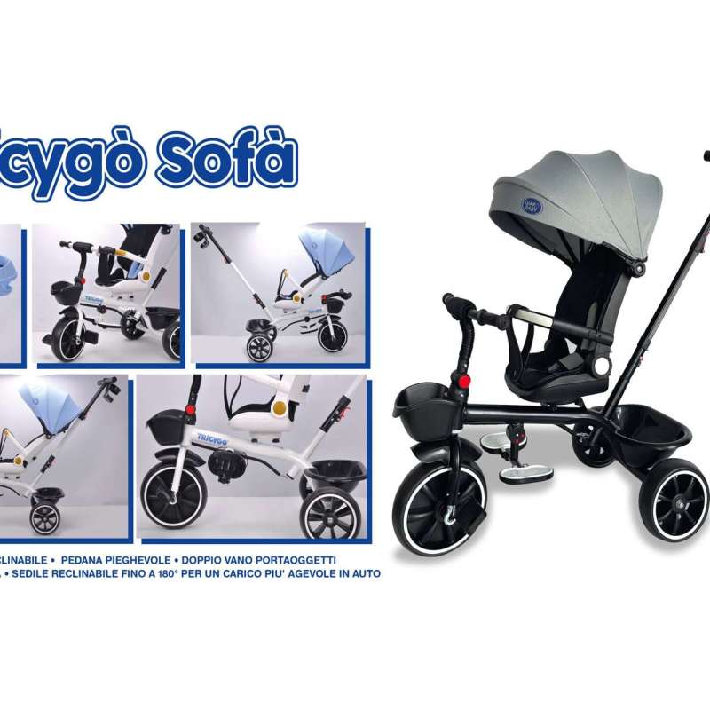 TRICICLO SOFA GRIGIO GVC-5797