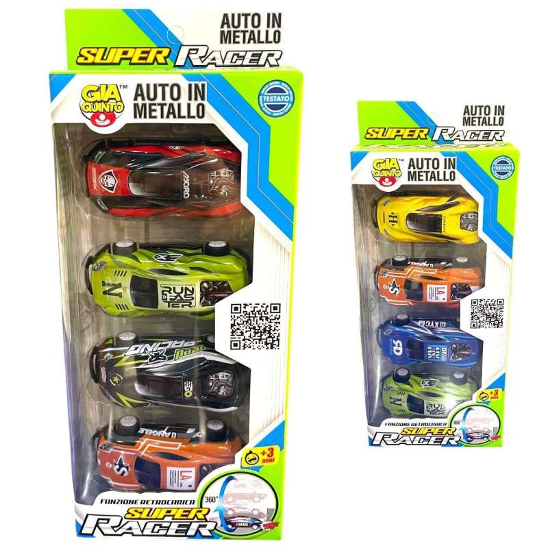 SET 4 AUTO METALLO GIRO DELLA MORTE GVC-8128 CT12