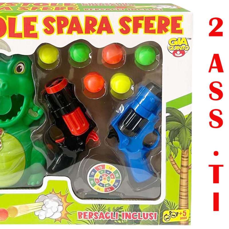 PISTOLE SPARA SFERE C/DINO 2ASS GVC-8157