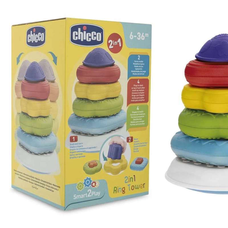 GIOCO 2 IN 1 TORRE ANELLI 93721